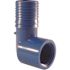 Apollo 1 in. x 3/4 in. Barb Insert Blue Twister Polypropylene 90-Degree x FPT Elbow Fitting