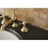 Kingston Brass Modern Cross 8 in. Widespread 2-Handle Mid-Arc Bathroom Faucet in Polished Brass