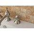 Kingston Brass Modern Cross 8 in. Widespread 2-Handle Mid-Arc Bathroom Faucet in Brushed Nickel