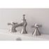 Kingston Brass Modern Cross 8 in. Widespread 2-Handle Mid-Arc Bathroom Faucet in Brushed Nickel