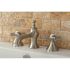 Kingston Brass Modern Cross 8 in. Widespread 2-Handle Mid-Arc Bathroom Faucet in Brushed Nickel