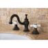 Kingston Brass Porcelain Cross 8 in. Widespread 2-Handle High-Arc Bathroom Faucet in Oil Rubbed Bronze