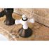 Kingston Brass Porcelain Cross 8 in. Widespread 2-Handle High-Arc Bathroom Faucet in Oil Rubbed Bronze