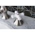 Kingston Brass Porcelain Cross 8 in. Widespread 2-Handle High-Arc Bathroom Faucet in Brushed Nickel
