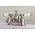 Kingston Brass Vintage Porcelain 4 in. Centerset 2-Handle Mid-Arc Bathroom Faucet in Brushed Nickel