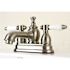 Kingston Brass Vintage Porcelain 4 in. Centerset 2-Handle Mid-Arc Bathroom Faucet in Brushed Nickel
