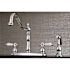 Kingston Brass Victorian English Porcelain 2-Handle Standard Kitchen Faucet with Side Sprayer in Chrome