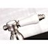 Kingston Brass Victorian English Porcelain 2-Handle Standard Kitchen Faucet with Side Sprayer in Brushed Nickel