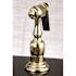Kingston Brass Victorian Porcelain 2-Handle Standard Kitchen Faucet with Side Sprayer in Polished Brass