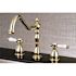Kingston Brass Victorian Porcelain 2-Handle Standard Kitchen Faucet in Polished Brass