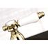 Kingston Brass Victorian Porcelain 2-Handle Standard Kitchen Faucet in Polished Brass