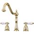 Kingston Brass Victorian Porcelain 2-Handle Standard Kitchen Faucet in Polished Brass