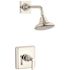 KOHLER Pinstripe 1-Spray Patterns 6.9 in. Wall Mount Fixed Shower Head in Polished Nickel