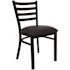 Flash Furniture Hercules Black Metal Frame Vinyl Ladder Back Metal Restaurant Chair