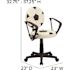 Flash Furniture Soccer Black and White Task Chair with Arms