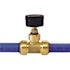 Tectite 3/4 in. x 3/4 in. x 1/2 in. Brass Push-To-Connect Tee with Pressure Gauge (0 to 200 psi)