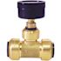 Tectite 3/4 in. x 3/4 in. x 1/2 in. Brass Push-To-Connect Tee with Pressure Gauge (0 to 200 psi)