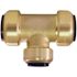 Tectite 1 in. x 1 in. x 3/4 in. Brass Push-to-Connect Reducer Tee