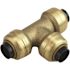 Tectite 1/4 in. Brass Push-To-Connect Tee Fitting