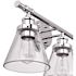Globe Electric Parker 24 in. 3-Light Modern Chrome Bathroom Vanity Light with Clear Glass Shades, 5-Piece Hardware Set