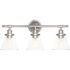 Globe Electric Parker 24 in. 3-Light Modern Chrome Bathroom Vanity Light with Clear Glass Shades, 5-Piece Hardware Set