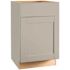 Hampton Bay Shaker 21 in. W x 24 in. D x 34.5 in. H Assembled Base Cabinet in Dove Gray