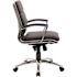 Black Contemporary Mid Back Executive Desk Chair Caresoft Vinyl Upholstery Ergonomic Seat Height Adjustment