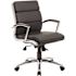 Black Contemporary Mid Back Executive Desk Chair Caresoft Vinyl Upholstery Ergonomic Seat Height Adjustment