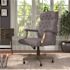 BOSS Office Products Slate Gray Fabric Executive Chair Driftwood Finish, Button Tufted Cushion Styling