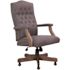 BOSS Office Products Slate Gray Fabric Executive Chair Driftwood Finish, Button Tufted Cushion Styling