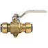 Tectite 3/4 in. Brass Push Ball Valve with Flange and Drain