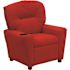 Flash Furniture Contemporary Red Microfiber Kids Recliner with Cup Holder