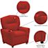 Flash Furniture Contemporary Red Microfiber Kids Recliner with Cup Holder