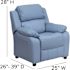 Flash Furniture Deluxe Padded Contemporary Lavender Vinyl Kids Recliner with Storage Arms