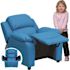 Flash Furniture Deluxe Padded Contemporary Turquoise Vinyl Kids Recliner with Storage Arms