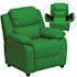 Flash Furniture Deluxe Padded Contemporary Green Vinyl Kids Recliner with Storage Arms