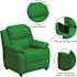 Flash Furniture Deluxe Padded Contemporary Green Vinyl Kids Recliner with Storage Arms