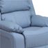 Flash Furniture Deluxe Padded Contemporary Light Blue Vinyl Kids Recliner with Storage Arms