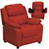 Flash Furniture Deluxe Padded Contemporary Red Vinyl Kids Recliner with Storage Arms