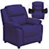 Flash Furniture Deluxe Padded Contemporary Blue Vinyl Kids Recliner with Storage Arms