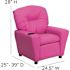 Flash Furniture Contemporary Hot Pink Vinyl Kids Recliner with Cup Holder