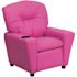 Flash Furniture Contemporary Hot Pink Vinyl Kids Recliner with Cup Holder