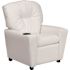 Flash Furniture Contemporary White Vinyl Kids Recliner with Cup Holder