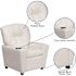 Flash Furniture Contemporary White Vinyl Kids Recliner with Cup Holder