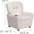 Flash Furniture Contemporary White Vinyl Kids Recliner with Cup Holder