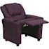 Flash Furniture Contemporary Purple Vinyl Kids Recliner with Cup Holder and Headrest