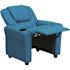 Flash Furniture Contemporary Turquoise Vinyl Kids Recliner with Cup Holder and Headrest