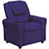 Flash Furniture Contemporary Blue Vinyl Kids Recliner with Cup Holder and Headrest
