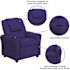 Flash Furniture Contemporary Blue Vinyl Kids Recliner with Cup Holder and Headrest