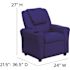 Flash Furniture Contemporary Blue Vinyl Kids Recliner with Cup Holder and Headrest